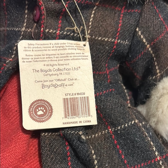 Vintage Boyds Bears Brown and Red Stuffed Animal with Cozy Outfit - Picture 4 of 12